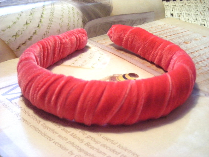 Tropical Pink/Hot Pink Velvet Headband