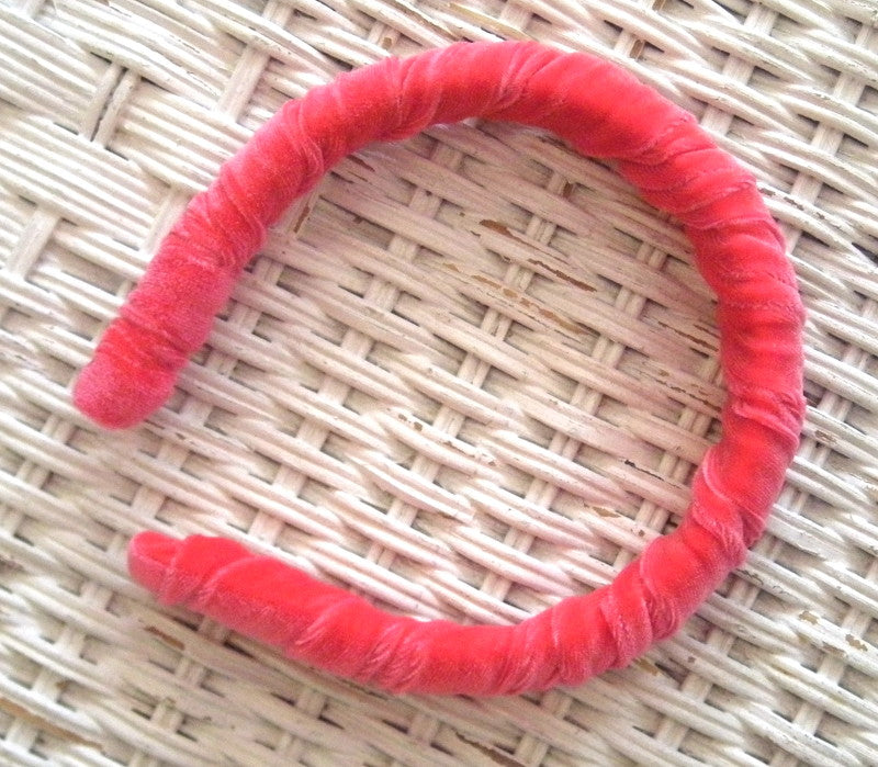 Tropical Pink/Hot Pink Velvet Headband