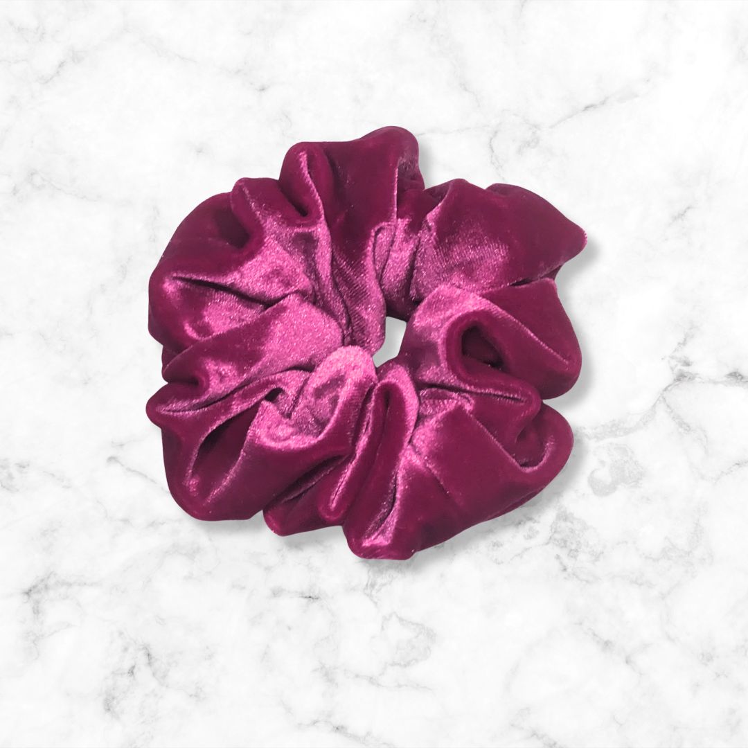 Dark Magenta Velvet Scrunchy