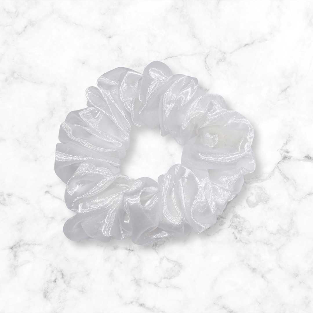 Luminous White Organza Scrunchy - Bridal & Wedding Perfect