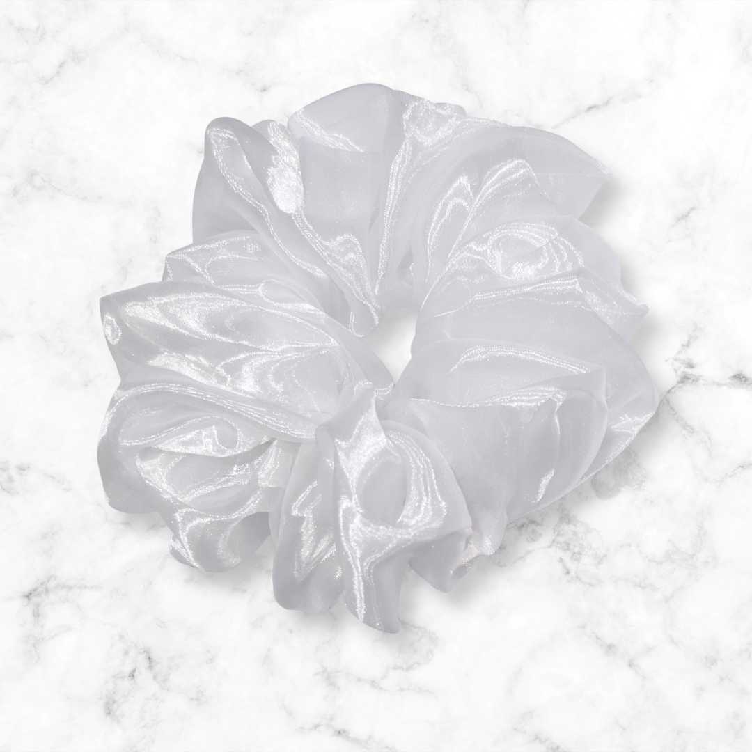 Luminous White Organza Scrunchy - Bridal & Wedding Perfect