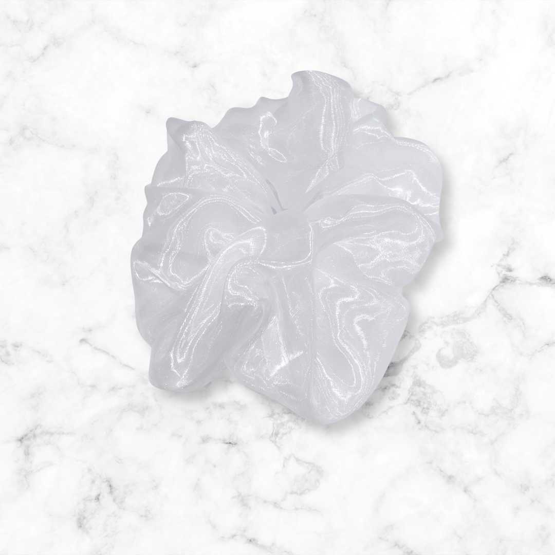 Luminous White Organza Scrunchy - Bridal & Wedding Perfect