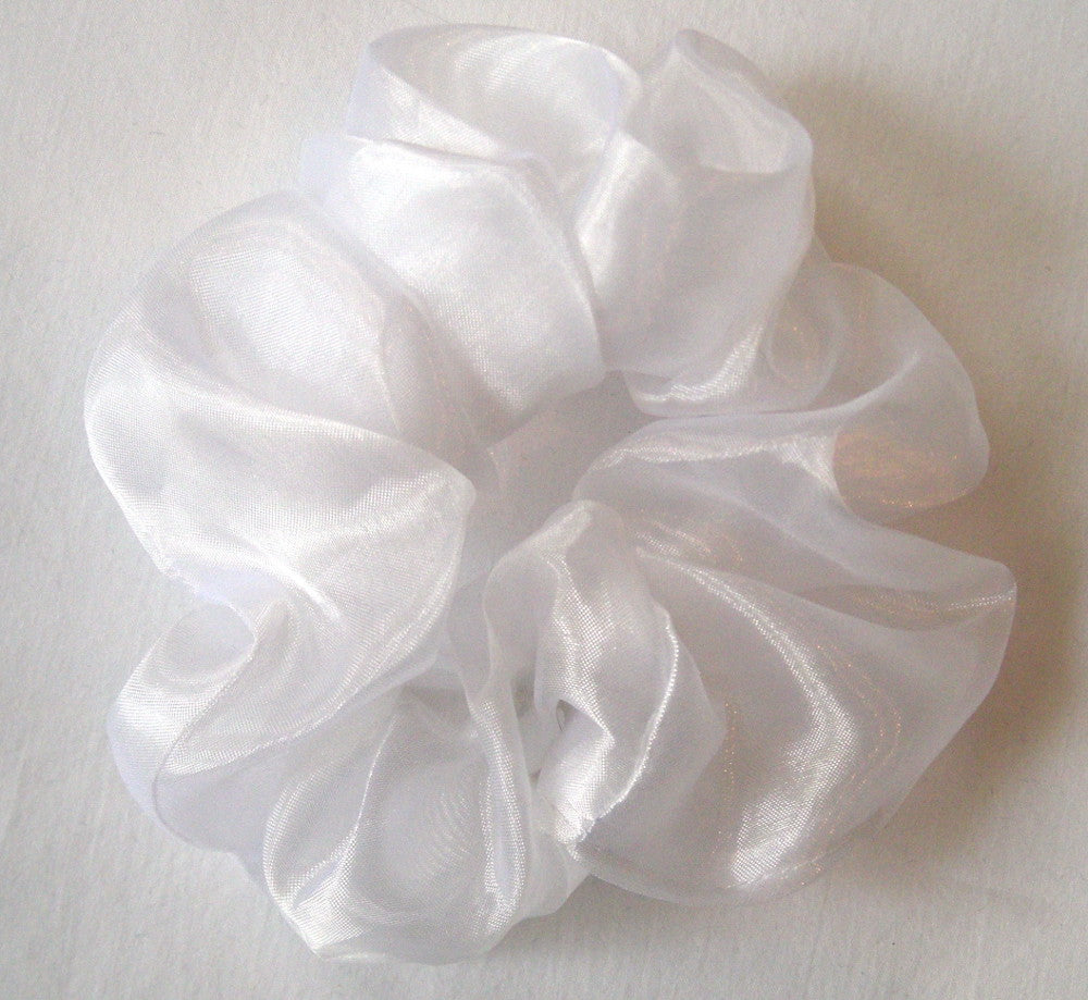 Luminous White Organza Scrunchy - Bridal & Wedding Perfect - Regular