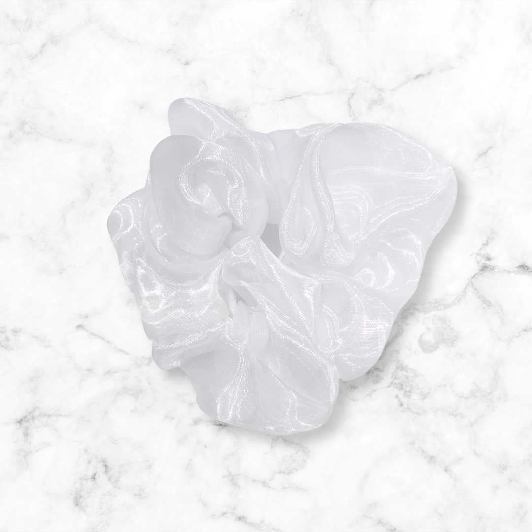 Luminous White Organza Scrunchy - Bridal & Wedding Perfect