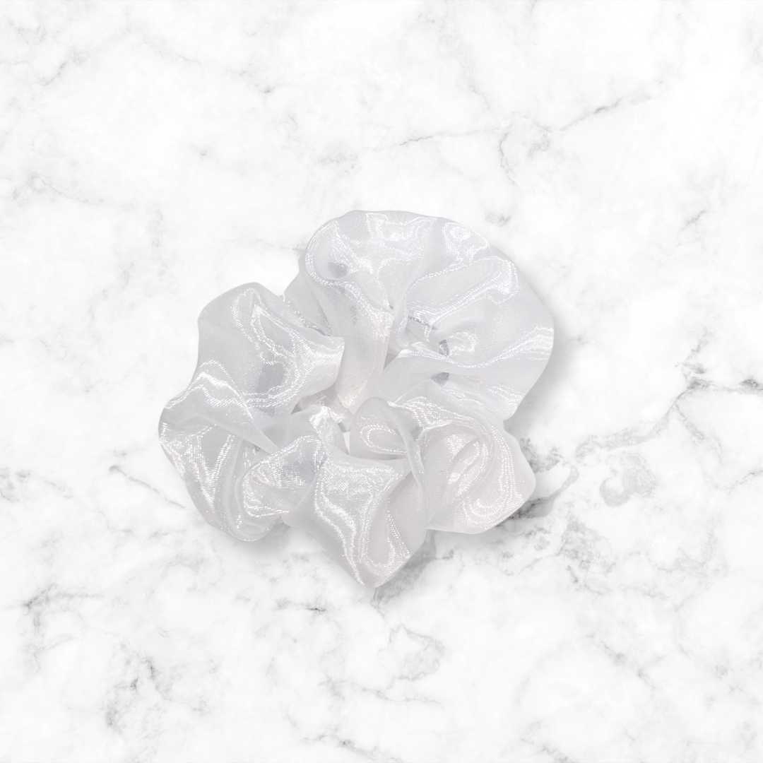 Luminous White Organza Scrunchy - Bridal & Wedding Perfect