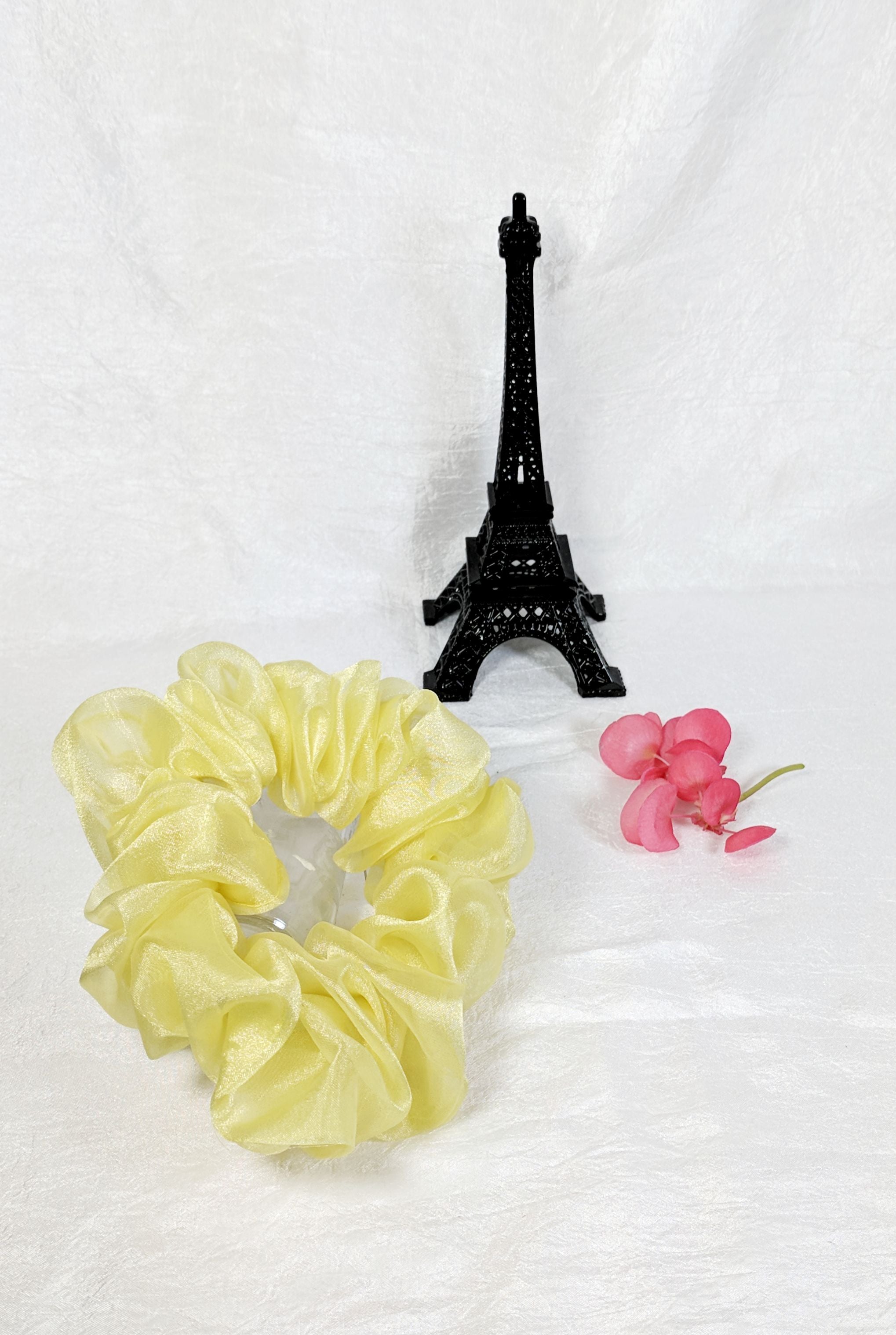 Yellow Organza Hair Scrunchy