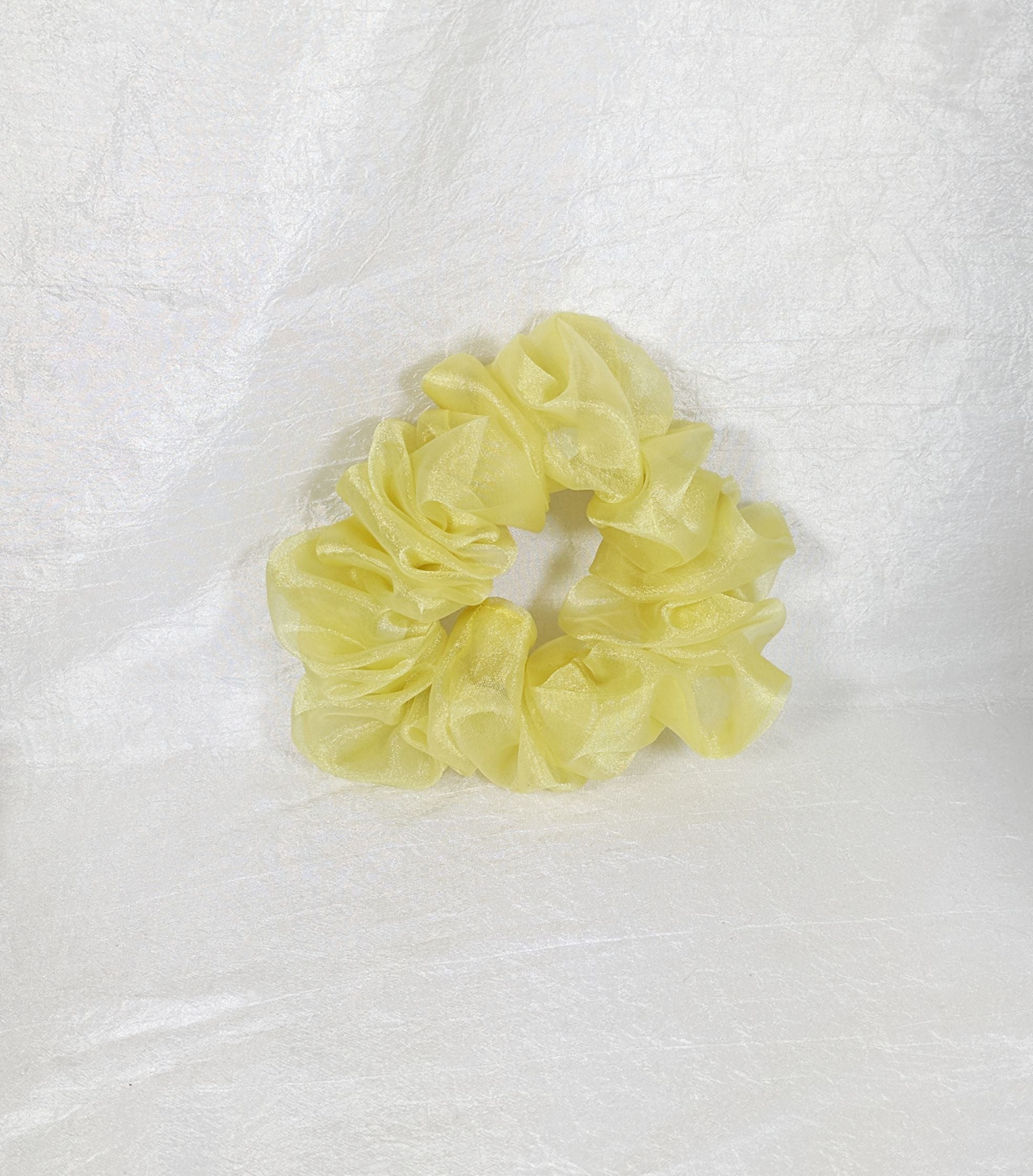 Yellow Organza Hair Scrunchy