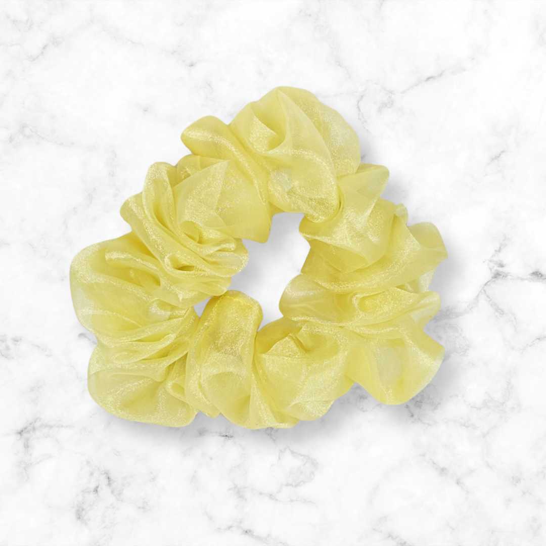 Yellow Organza Hair Scrunchy