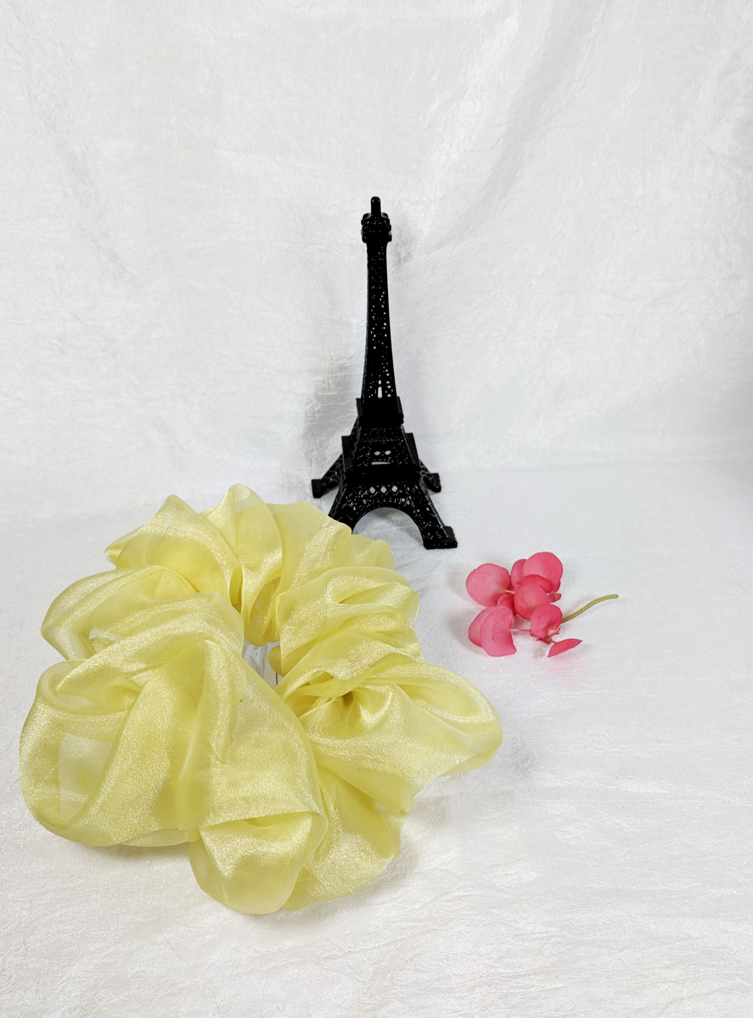 Yellow Organza Hair Scrunchy