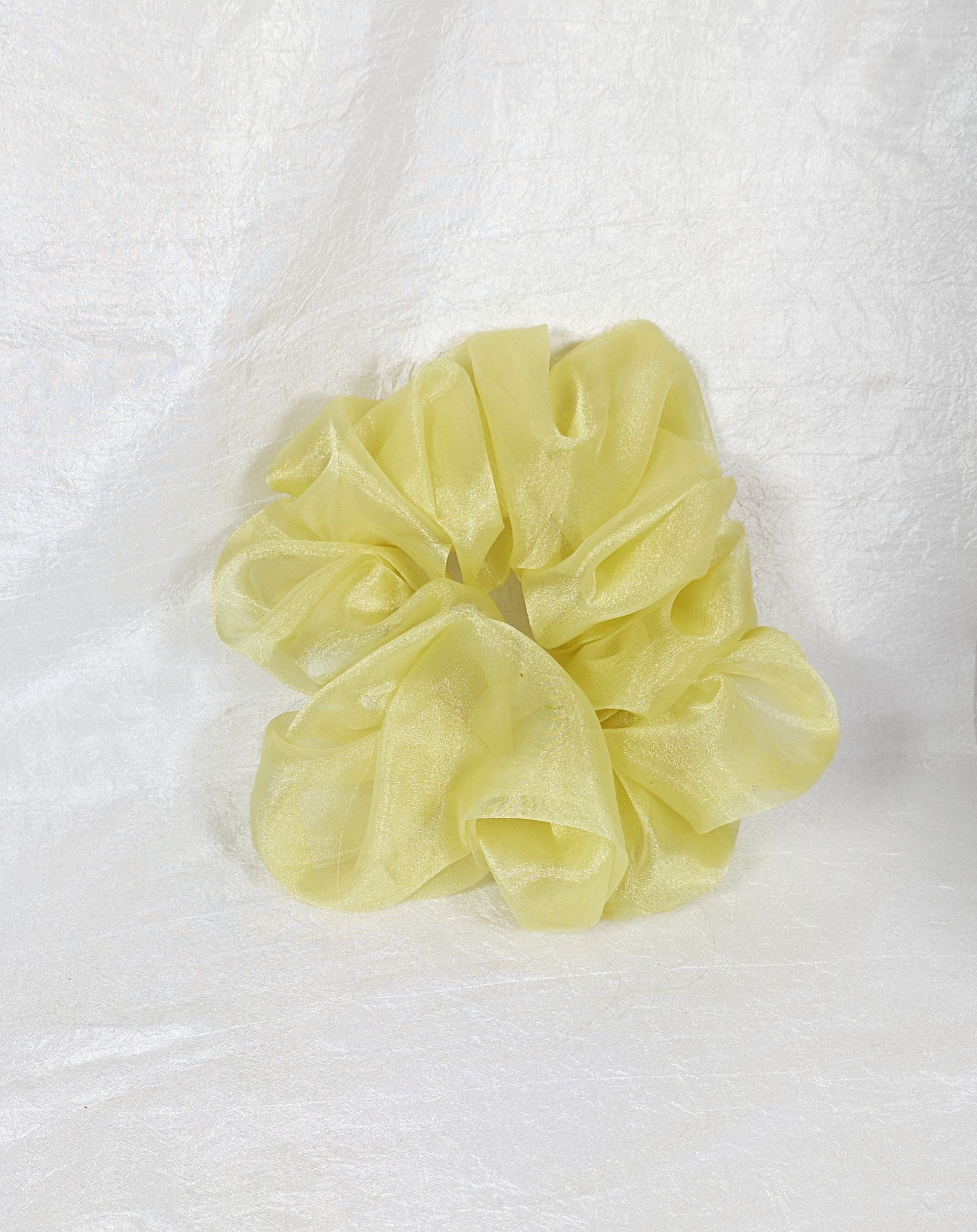 Yellow Organza Hair Scrunchy