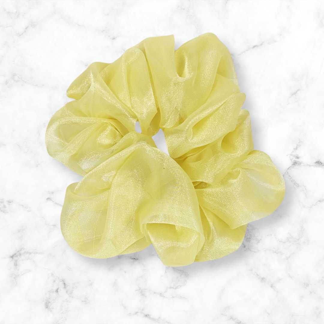 Yellow Organza Hair Scrunchy