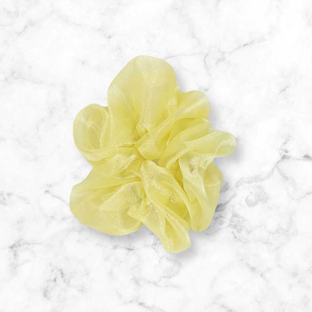 Yellow Organza Hair Scrunchy