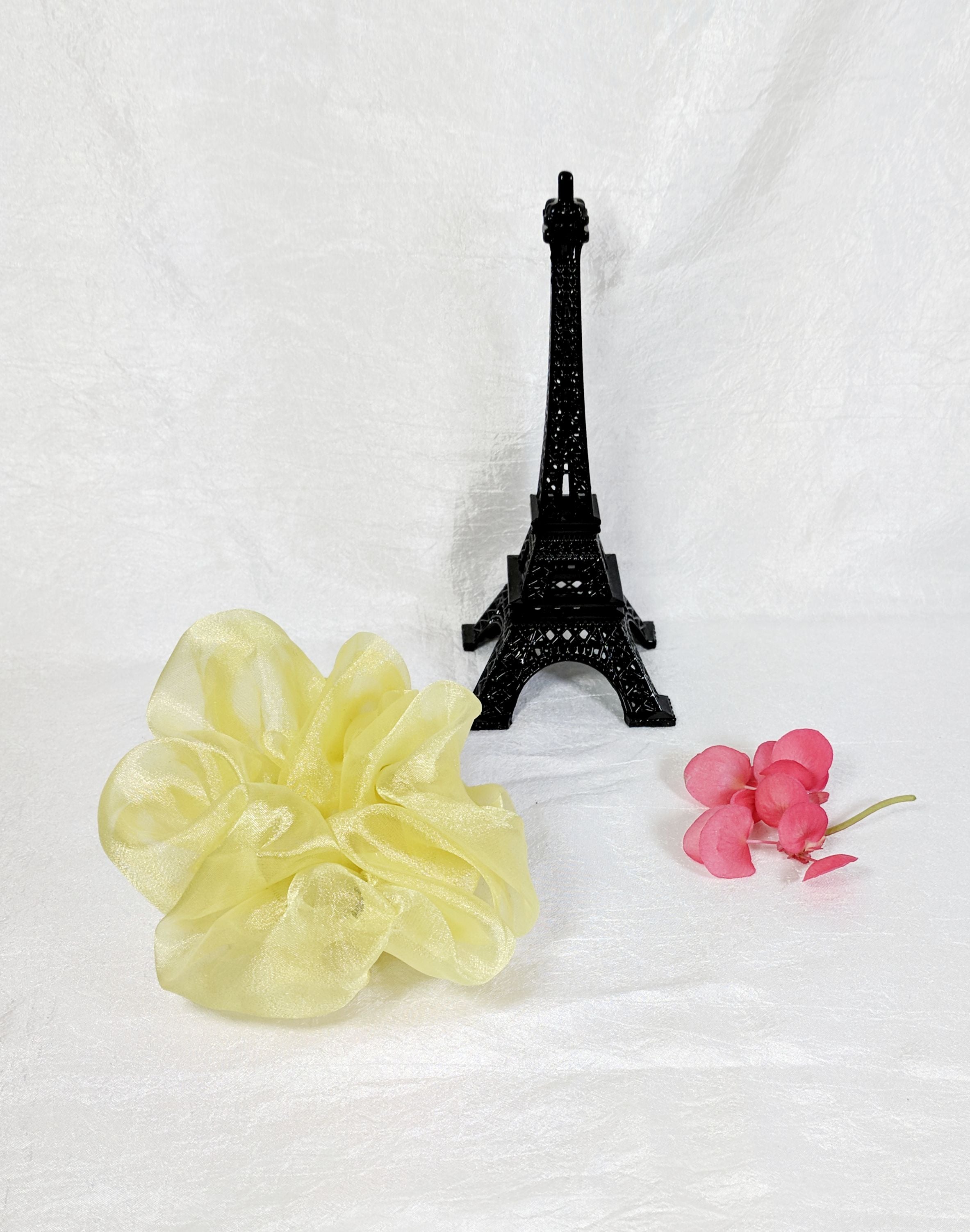 Yellow Organza Hair Scrunchy