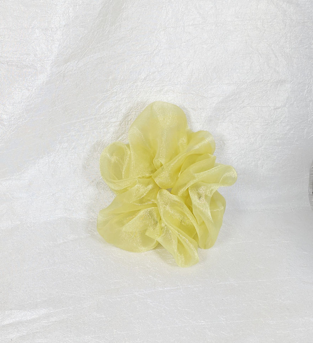 Yellow Organza Hair Scrunchy
