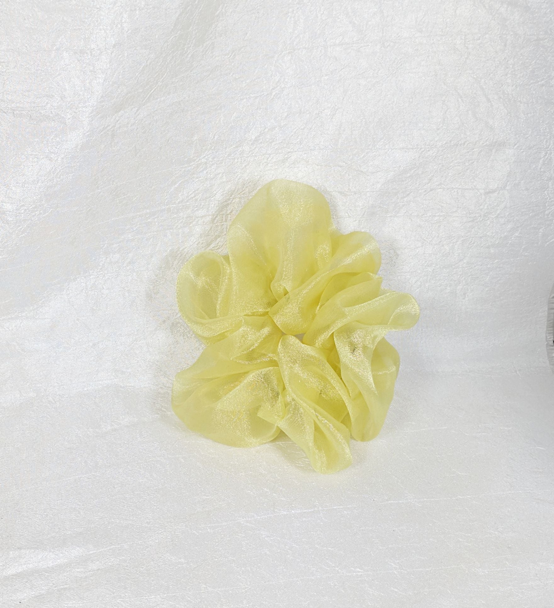 Yellow Organza Hair Scrunchy