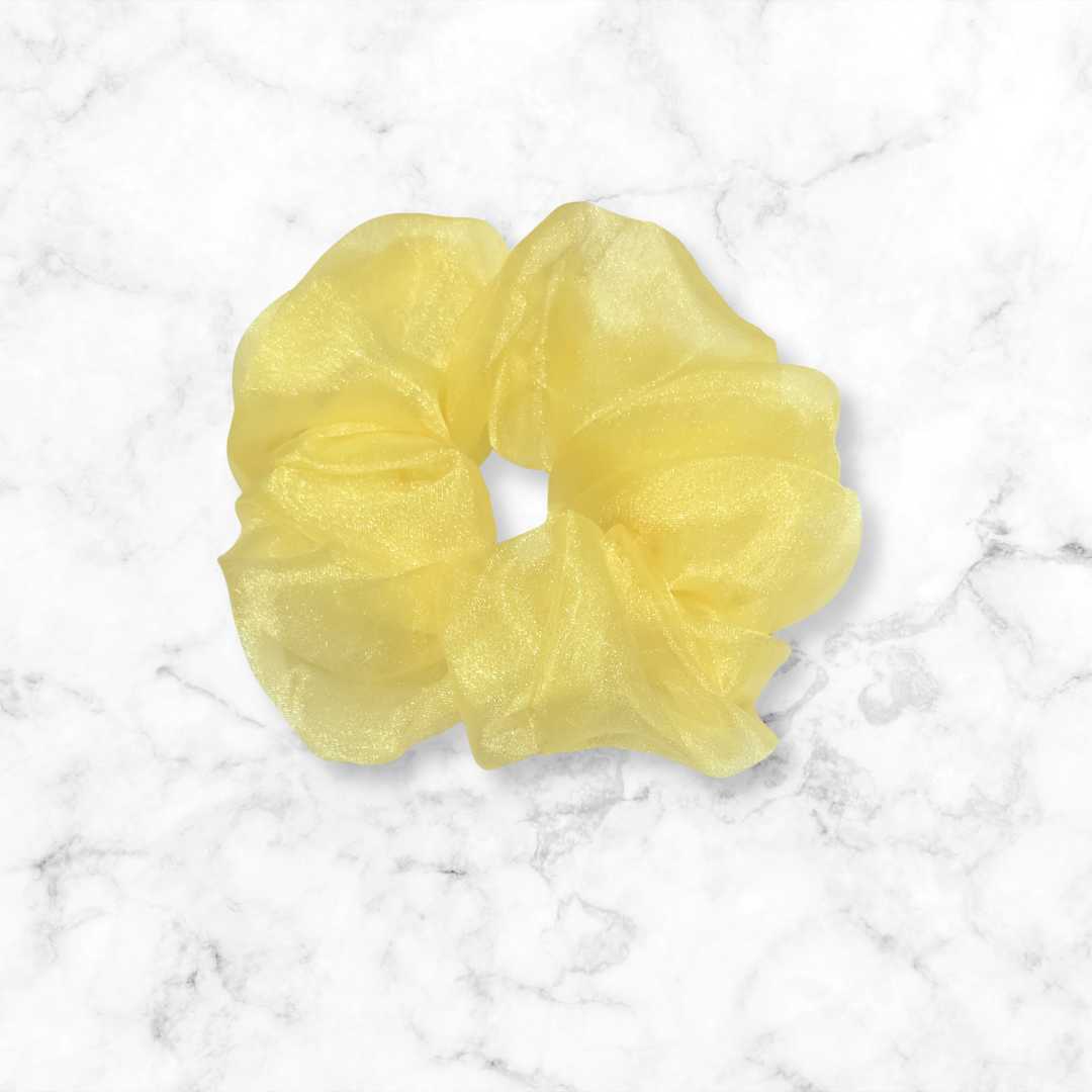 Yellow Organza Hair Scrunchy