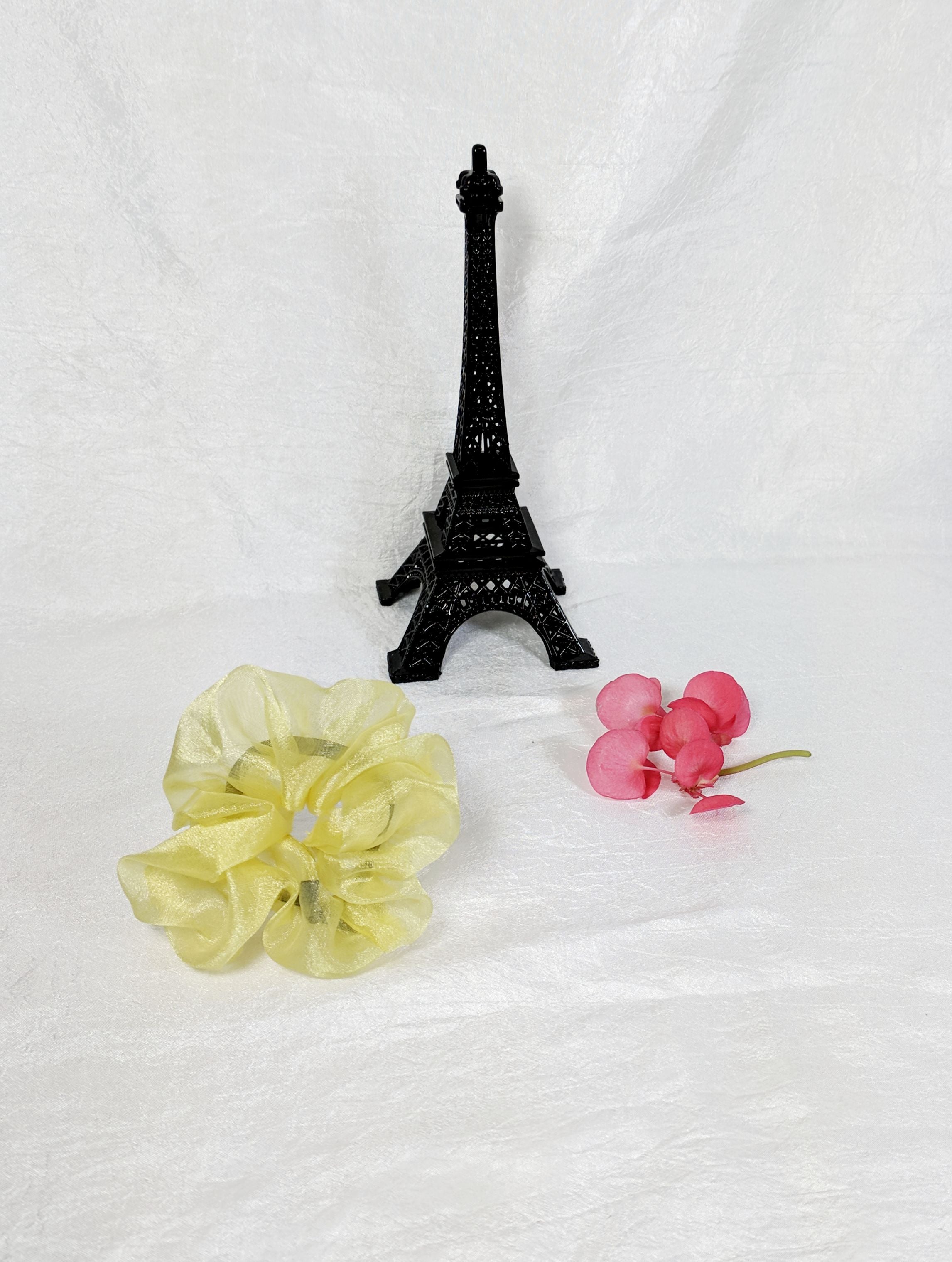 Yellow Organza Hair Scrunchy