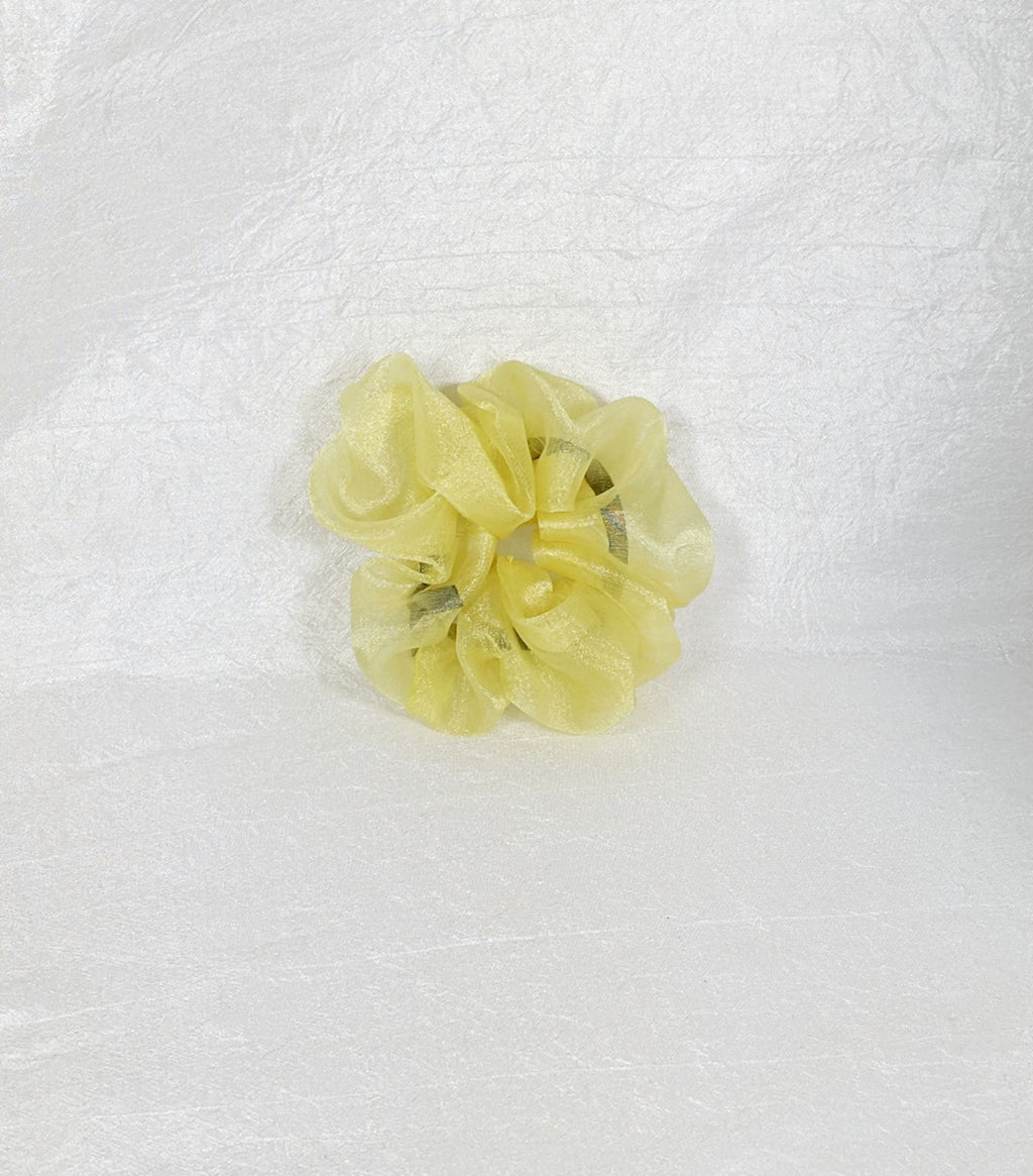Yellow Organza Hair Scrunchy