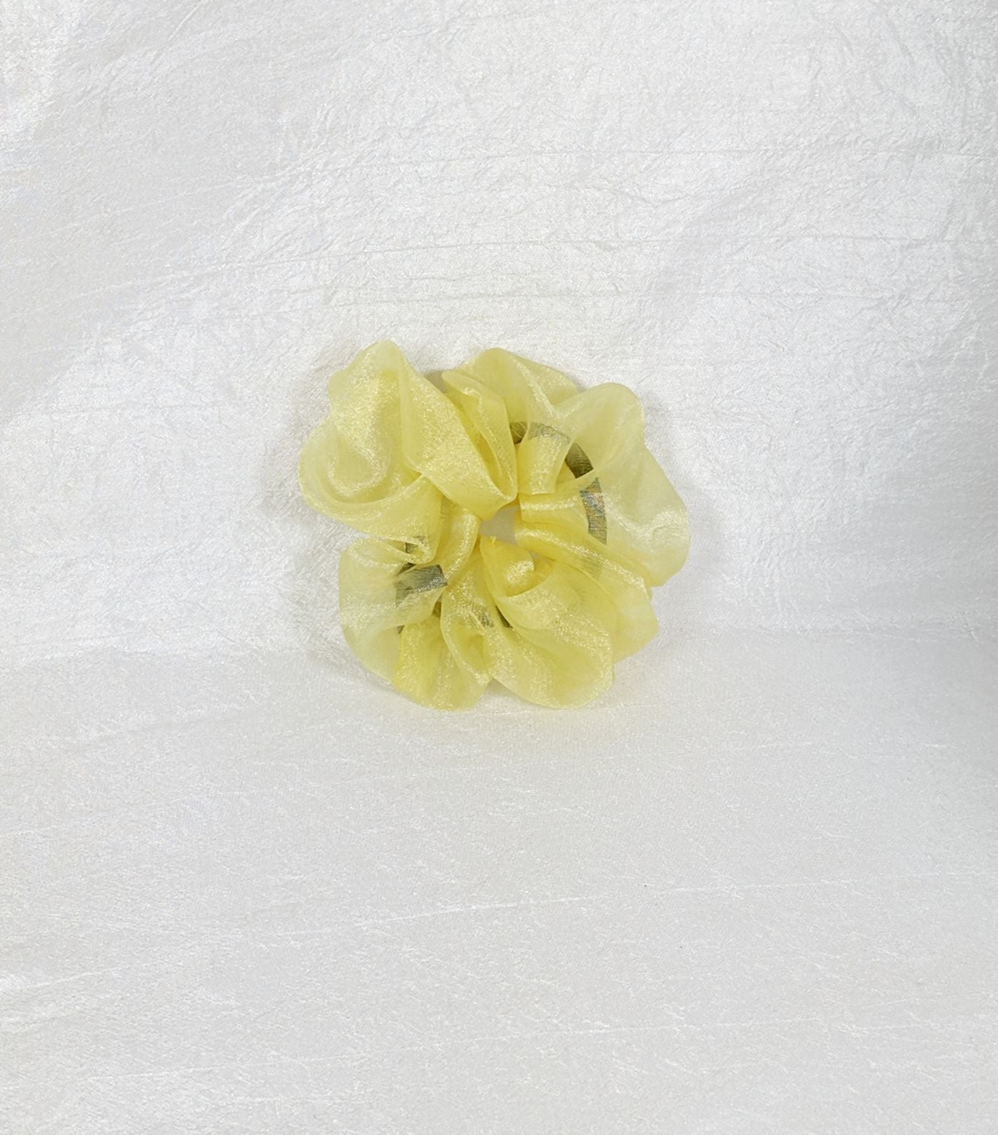 Yellow Organza Hair Scrunchy