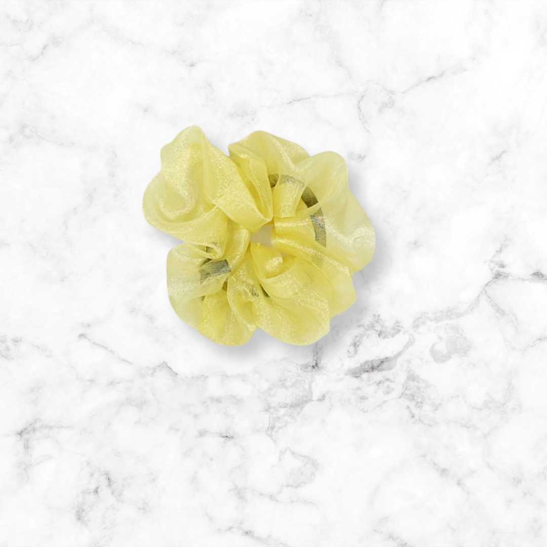 Yellow Organza Hair Scrunchy