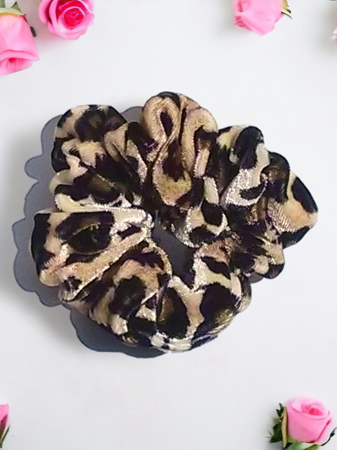 Leopard Velvet Hair Scrunchies - Small