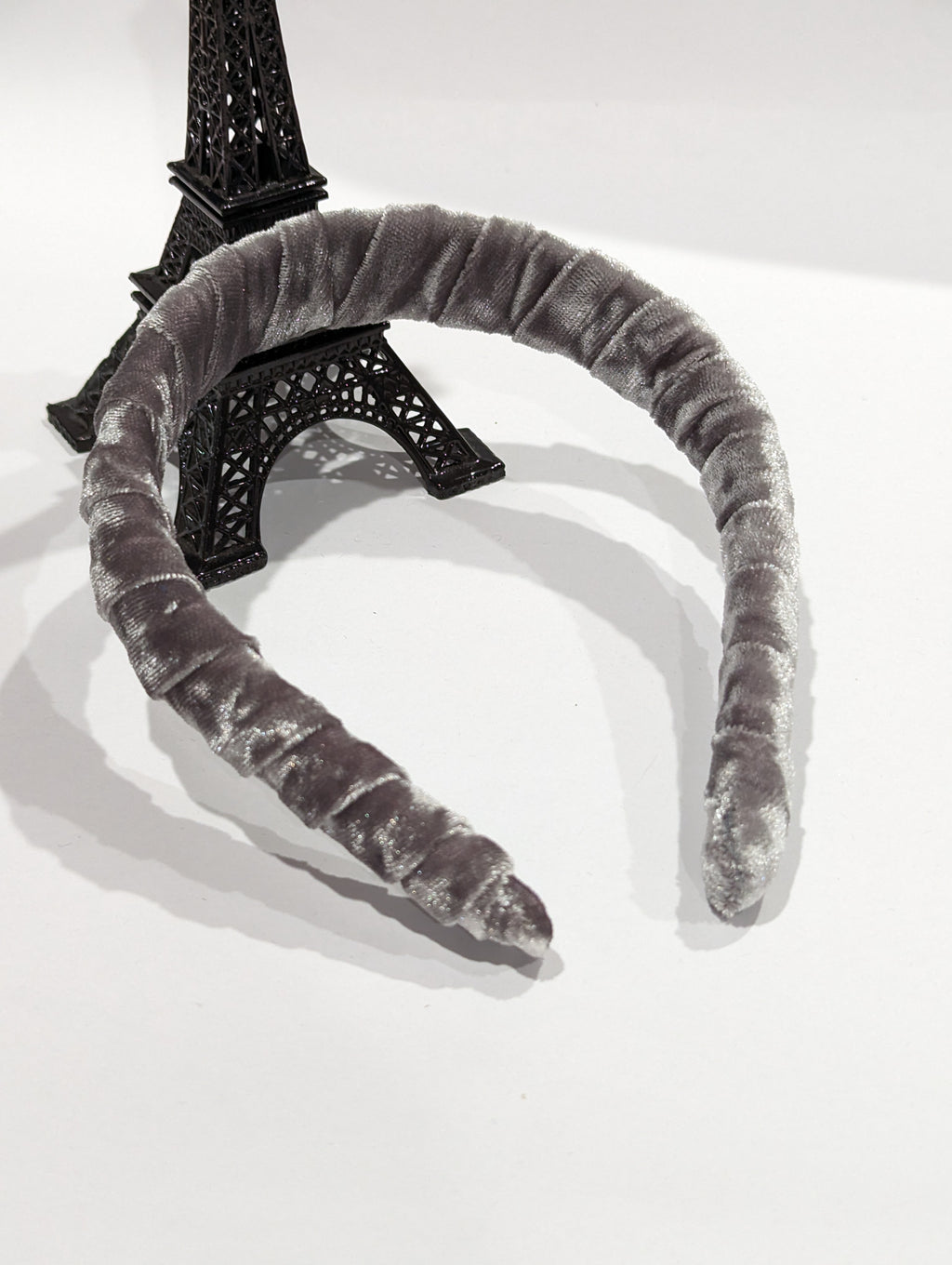 Charcoal Crushed Velvet Headband
