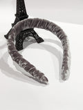 Charcoal Crushed Velvet Headband