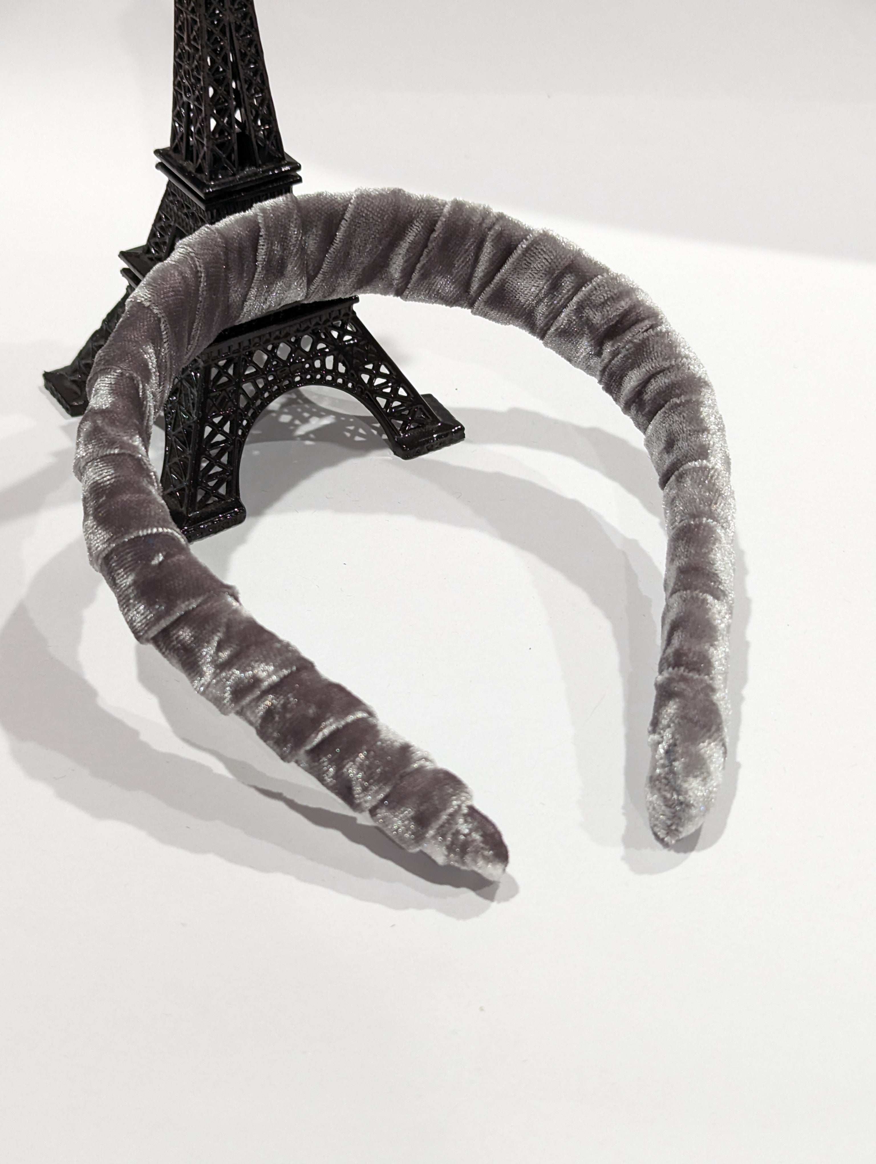 Charcoal Crushed Velvet Headband