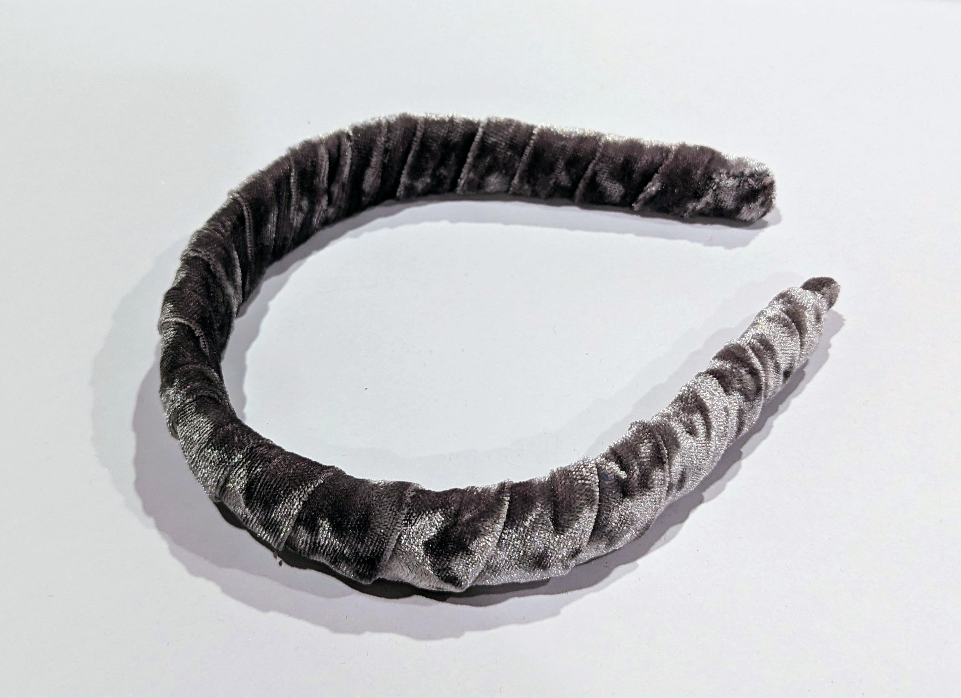 Charcoal Crushed Velvet Headband