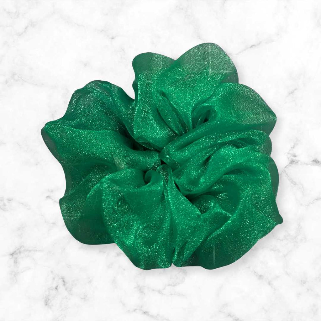 Kelly Green Organza Scrunchy - Perfect for St. Patrick's Day!