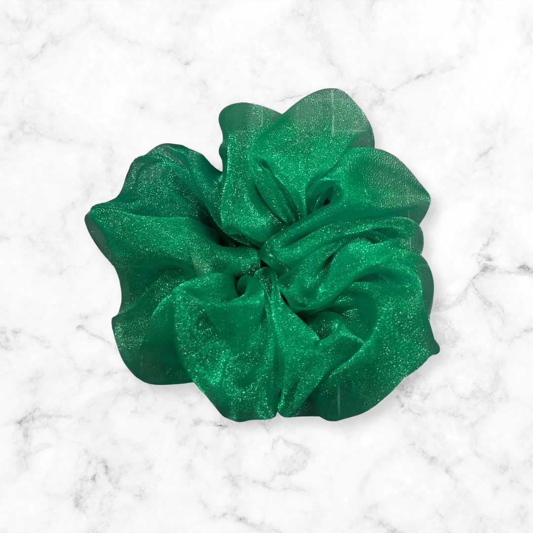 Kelly Green Organza Scrunchy - Perfect for St. Patrick's Day!