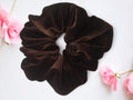 Velvet Elegance: Chocolate Brown Hair Scrunchy Collection - Your Signature Style, Your Perfect Fit! - Regular