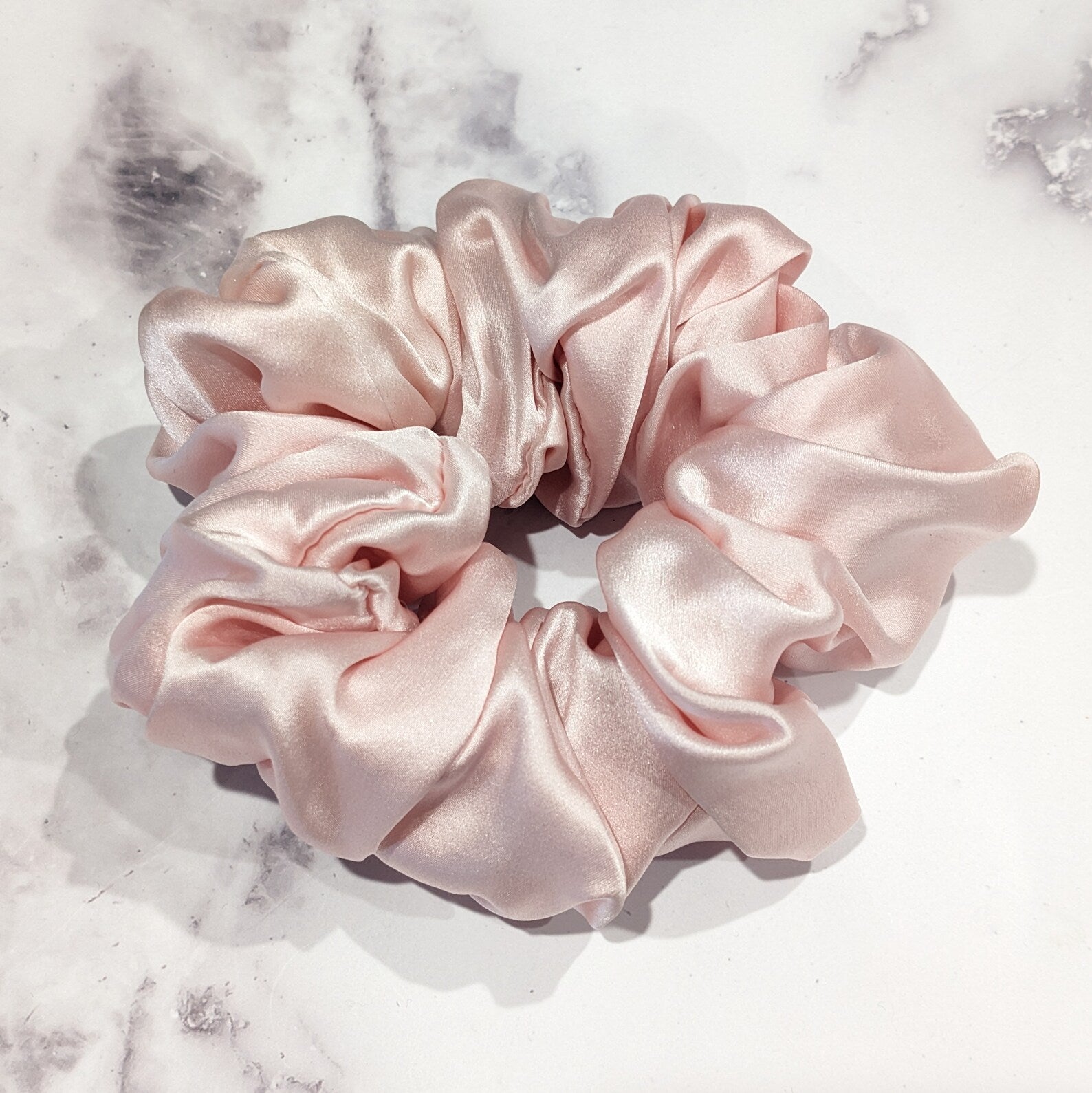 Pale Pink Silk Charmeuse Scrunchy - Jumbo