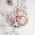 Pale Pink Silk Charmeuse Scrunchy - Regular