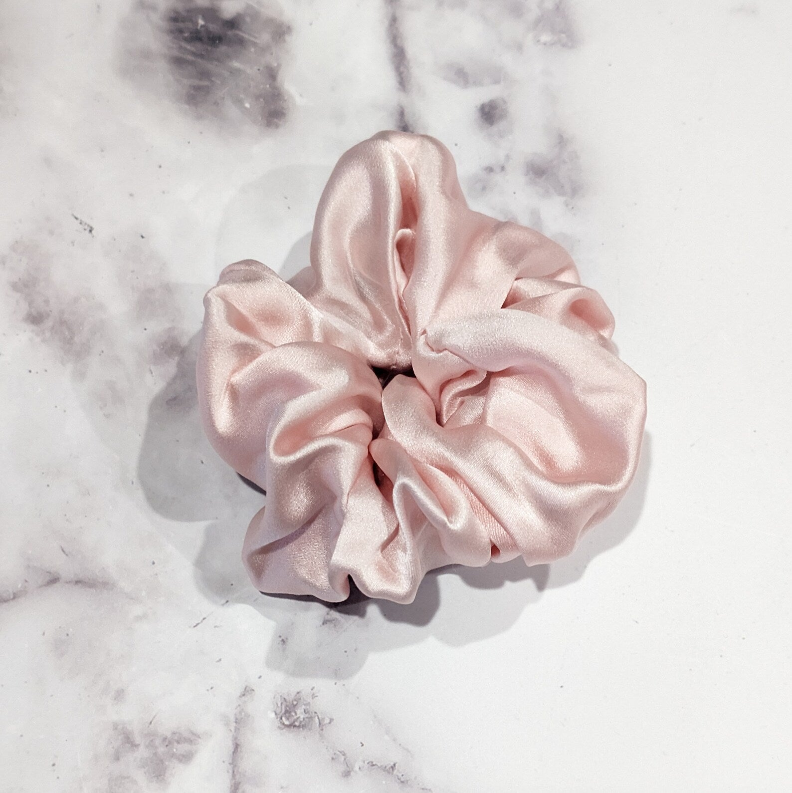 Pale Pink Silk Charmeuse Scrunchy - Regular
