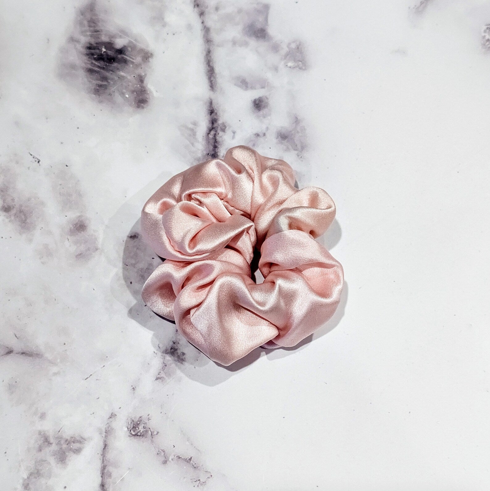 Pale Pink Silk Charmeuse Scrunchy - Small