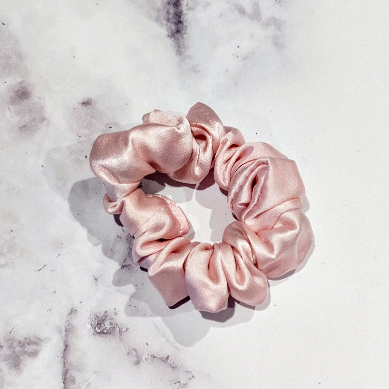 Pale Pink Silk Charmeuse Scrunchy - Twiggy Scrunchies