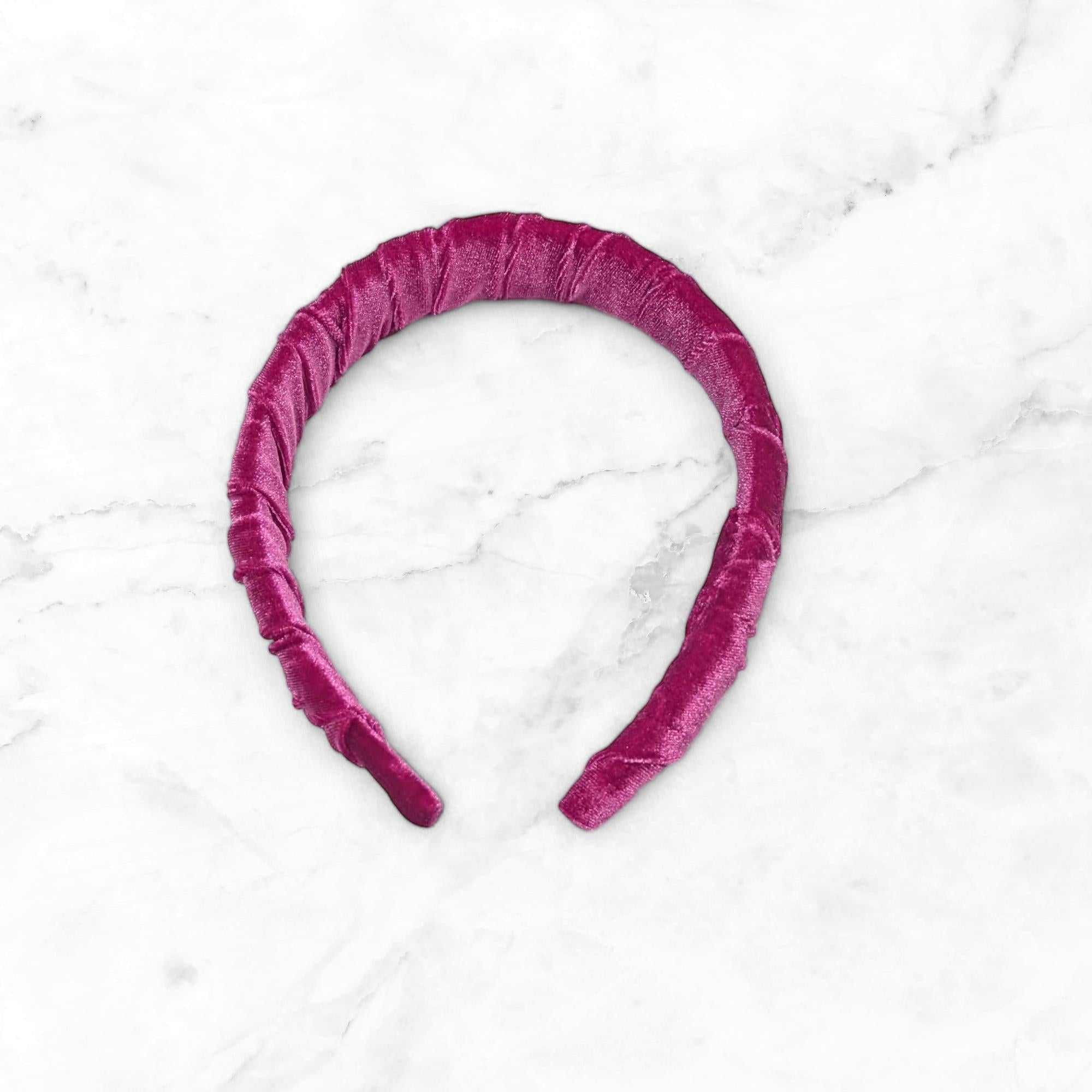 Magenta Velvet Padded Headband