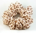 Brown and Light Tan Cheetah Chiffon Hair Scrunchy - Full