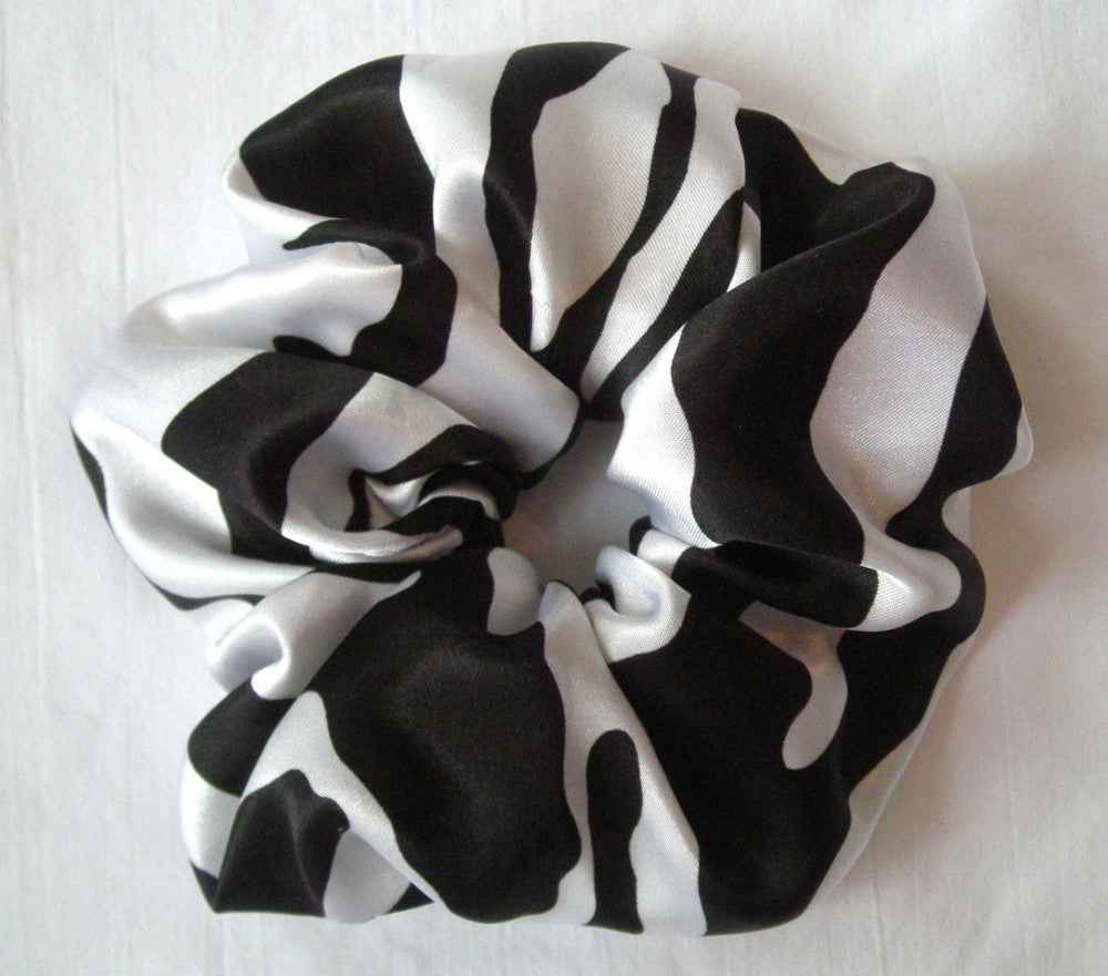 Zebra Satin Scrunchy - Large