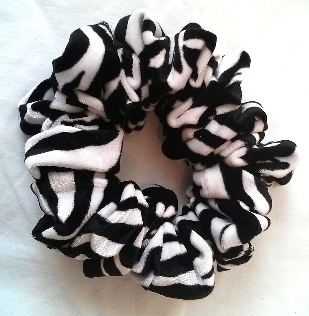Zebra Velvet Hair Scrunchies - Full