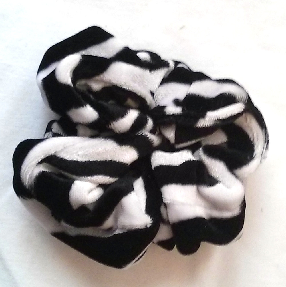 Zebra Velvet Hair Scrunchies - Small