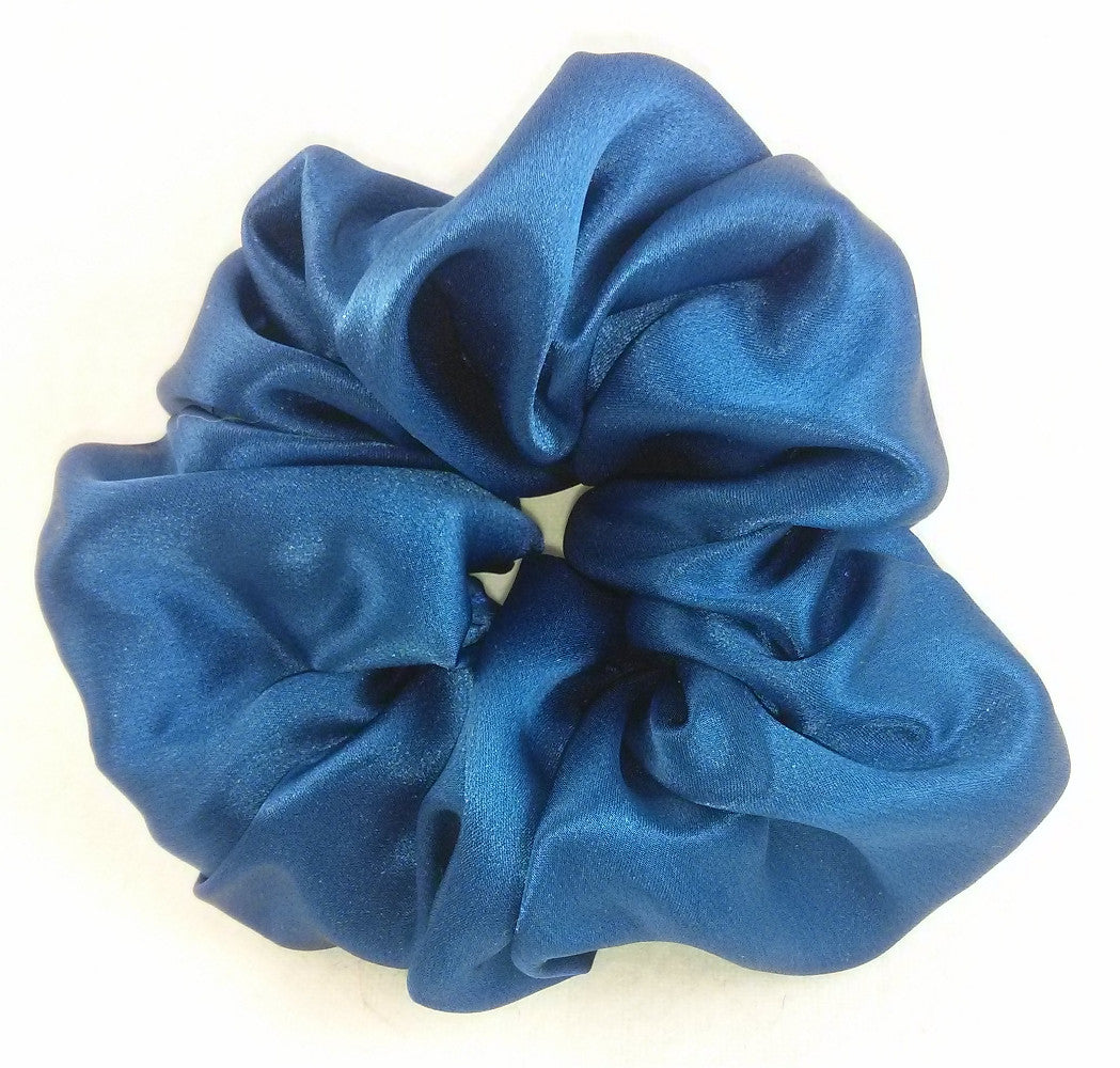 Sapphire Blue Silk Charmeuse Scrunchy - Regular