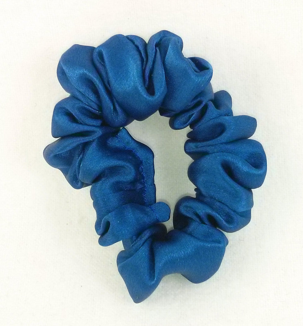 Sapphire Blue Silk Charmeuse Scrunchy - Skinny