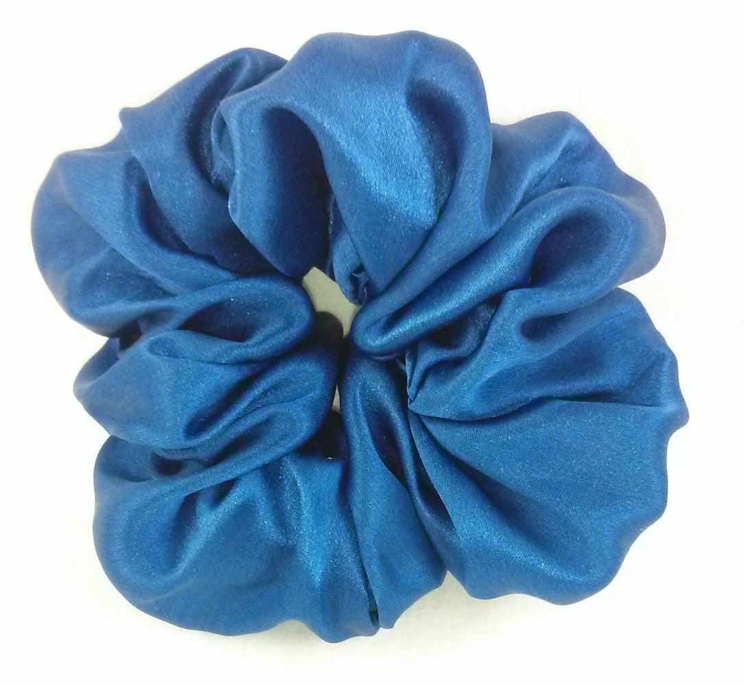 Sapphire Blue Silk Charmeuse Scrunchy - Small