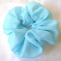 Blue Striped Voile Hair Scrunchy - Regular