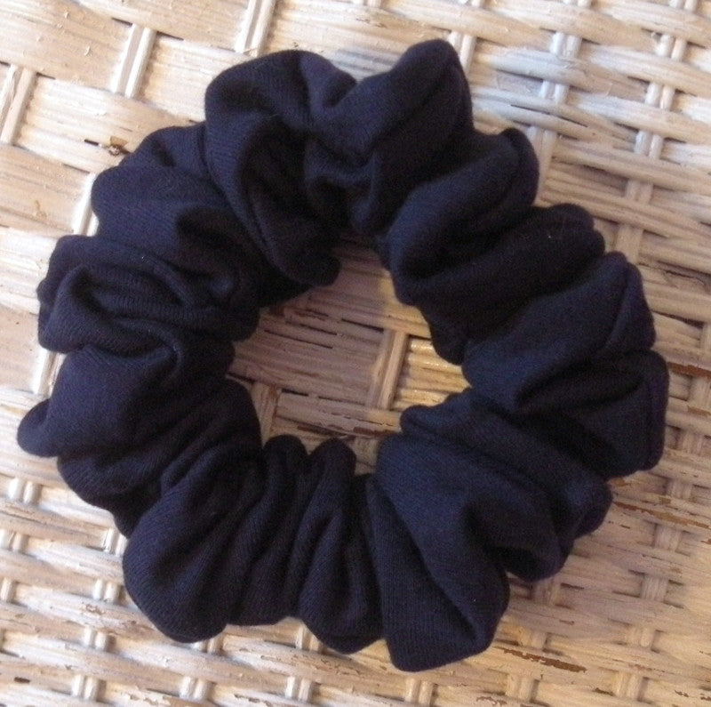Navy Blue Jersey Hair Scrunchy - Full