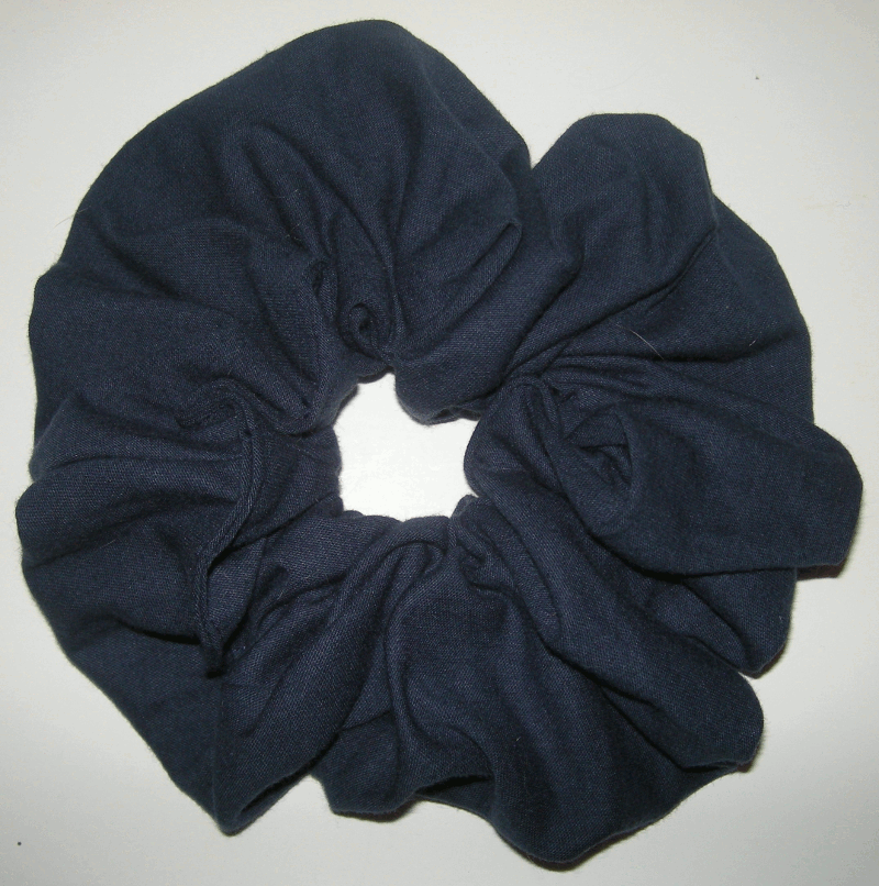Navy Blue Jersey Hair Scrunchy - Large