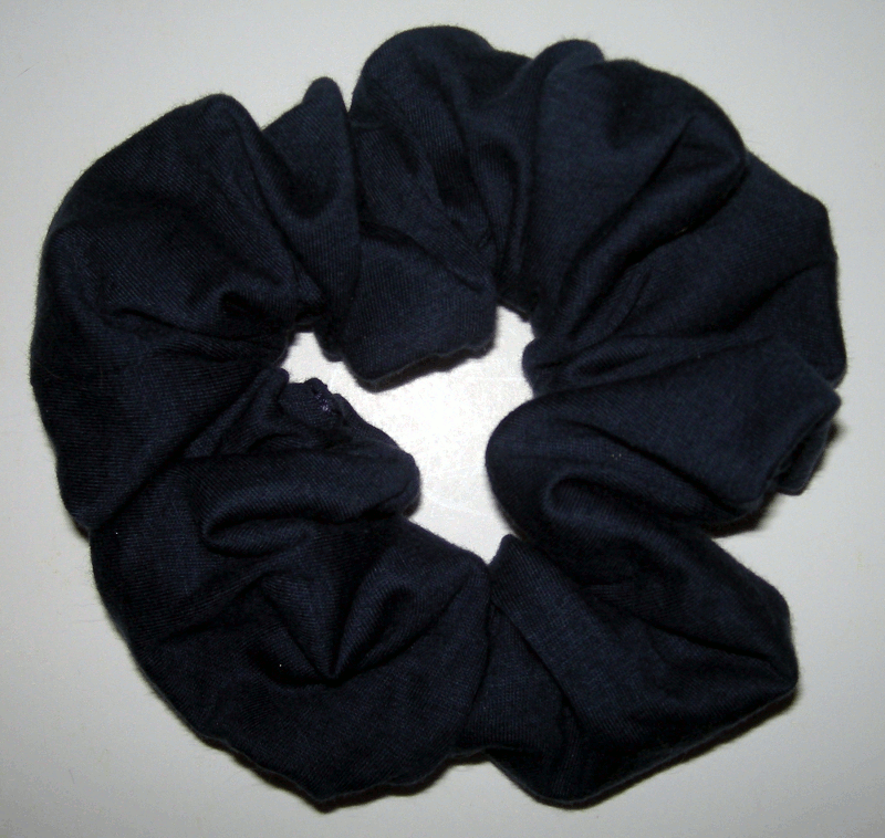 Navy Blue Jersey Hair Scrunchy - Regular