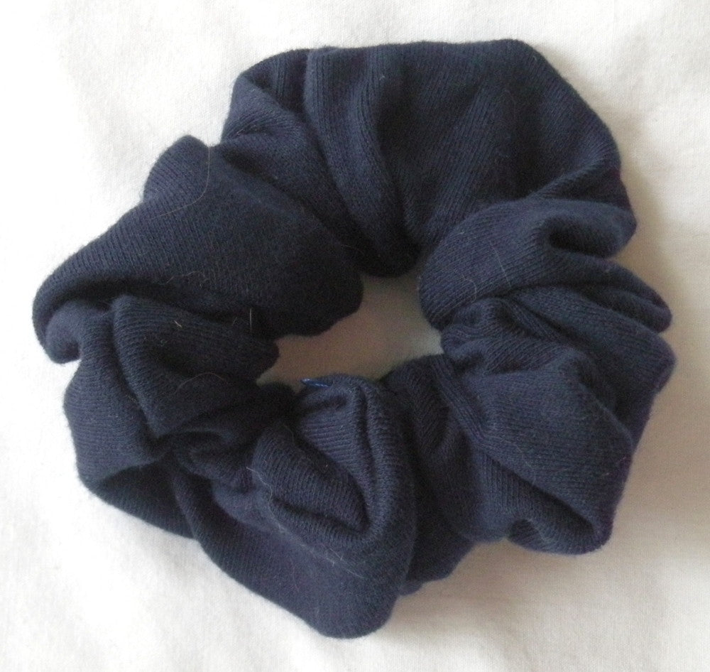 Navy Blue Jersey Hair Scrunchy - Small